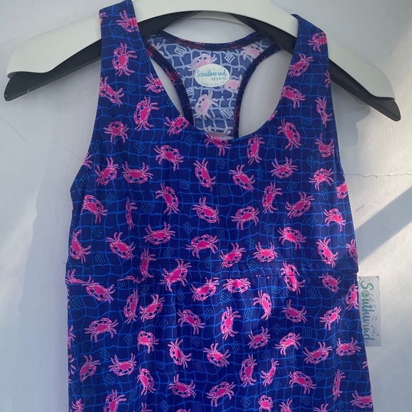 Southwind Apparel Blue and Pink Crab Cover Up Beach Dress Medium - Picture 7 of 16